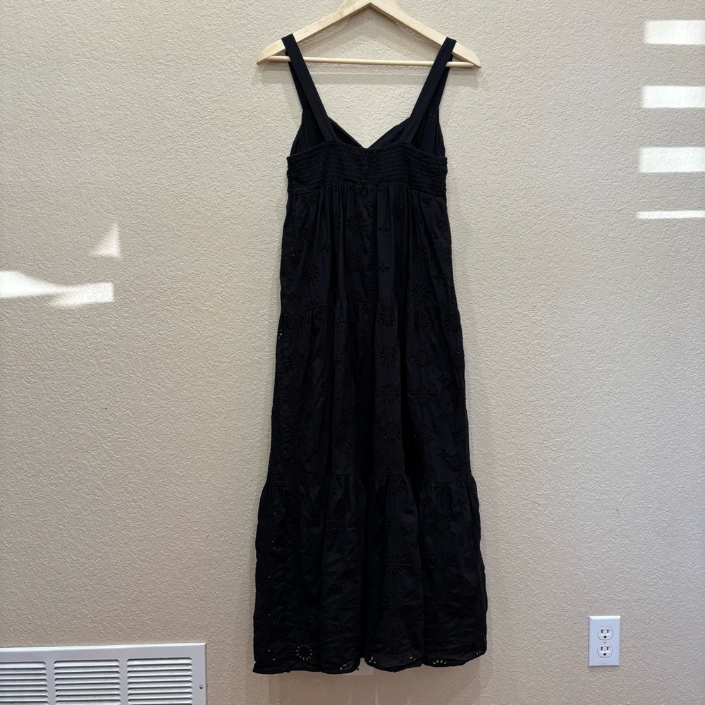 Zara Black Openwork Eyelet Embroidery Dress Size Medium - Picture 13 of 15